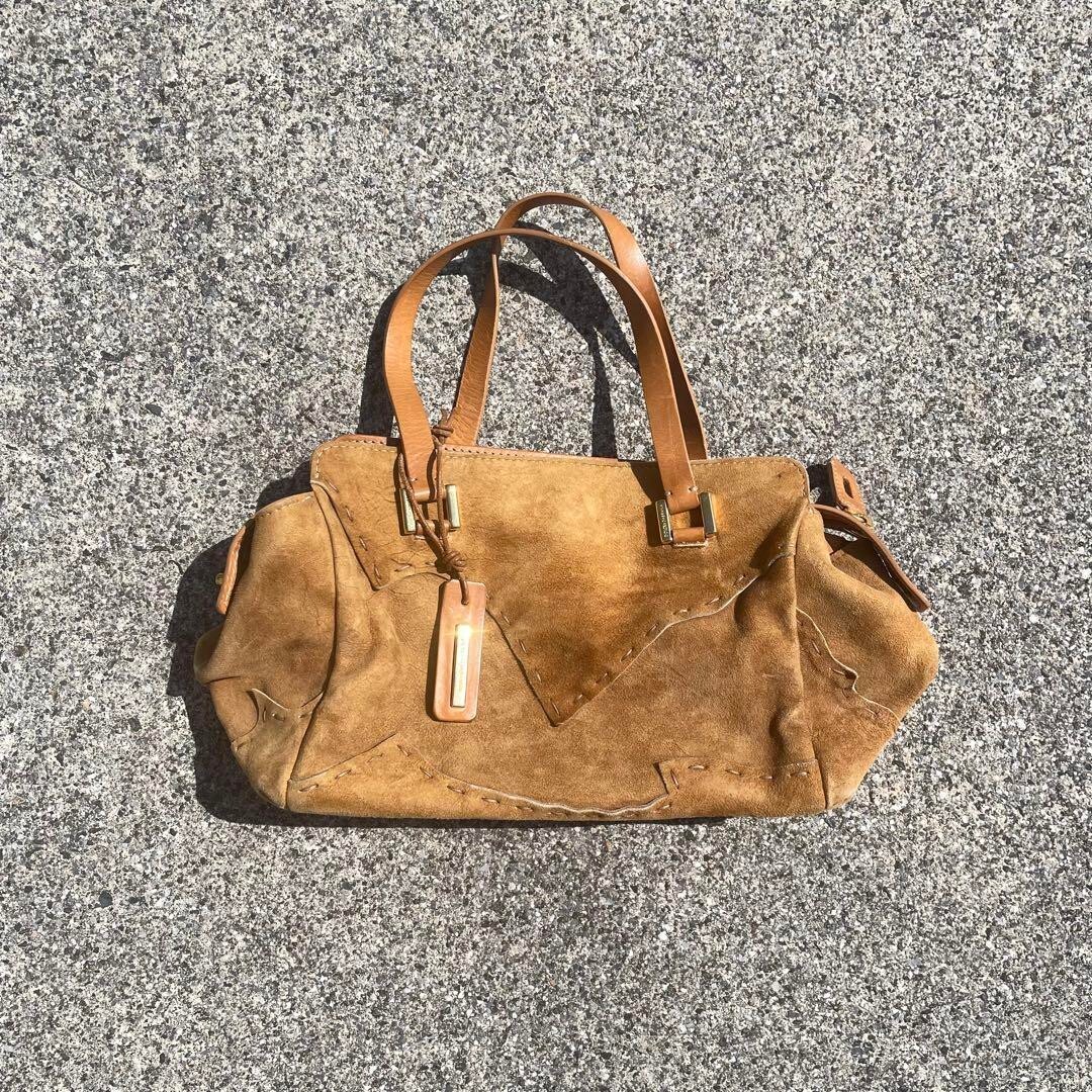 Dolce & Gabbana D&G patchwork Suede Leather Tote Hand Bag Women