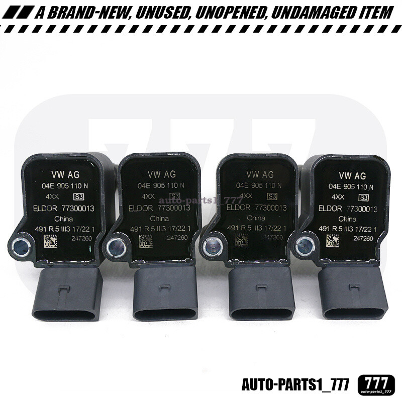 4PCS Ignition Coil Spark Plug For Audi A1 A3 VW Golf Jetta Polo 1.4T 1