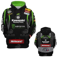 Kawasaki Racing Hoodie  Monster Motocross Racing Vibe Size S-5XL