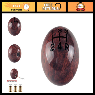 Classic Weighted Wooden 5-Speed Gear Shift Knob - Universal Fit M8 M10 M12 Threa