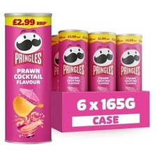 6 Pack Pringles Prawn Cocktail Potato Snaking Crisps 165g FAST AND FREE DELIVERY