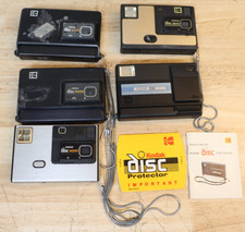Nice Used Vintage Lot Of 5 Kodak Disc Film Cameras 6000 4000 3600 3100 Blue- USA