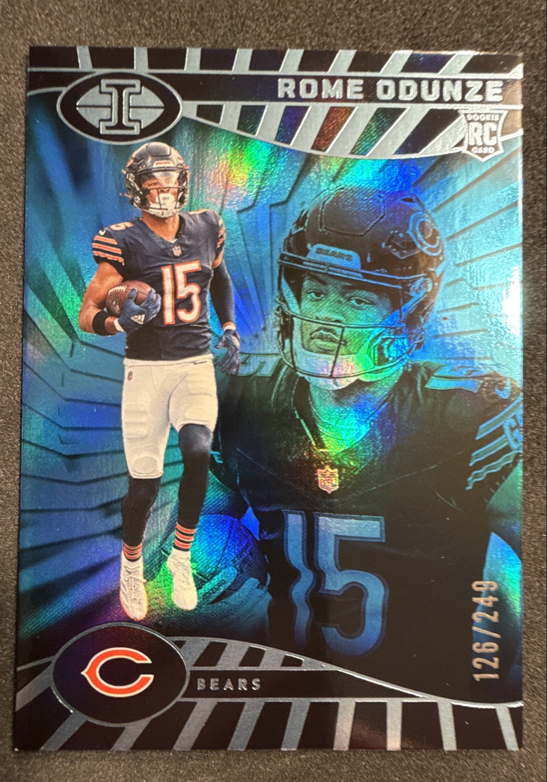 2024 Panini Illusions - Rome Odunze #14 Trophy Collection Light Blue /249 (RC)