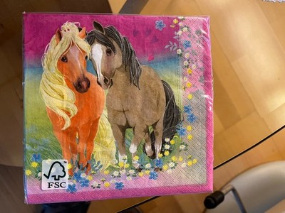 20 Servietten Pferde Pony reiten Pretty Pony Kindergeburtstag Tischdeko NEU