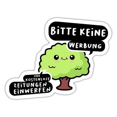 Baum Briefkasten Aufkleber Bitte Keine Werbung Zeitung Sticker 10 cm Aufkleber