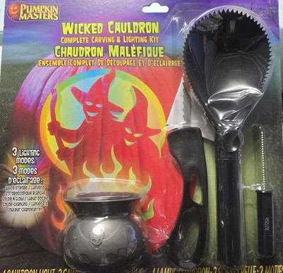 Pumpkin Masters Wicked Cauldron Halloween Pumpkin Carving & Lighting Kit
