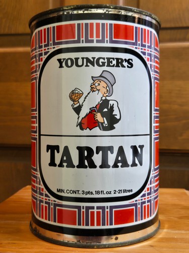 YOUNGER'S TARTAN - EARLY 1970'S 4 PINT FLAT TOP CAN - EDINBURGH SCOTLAND