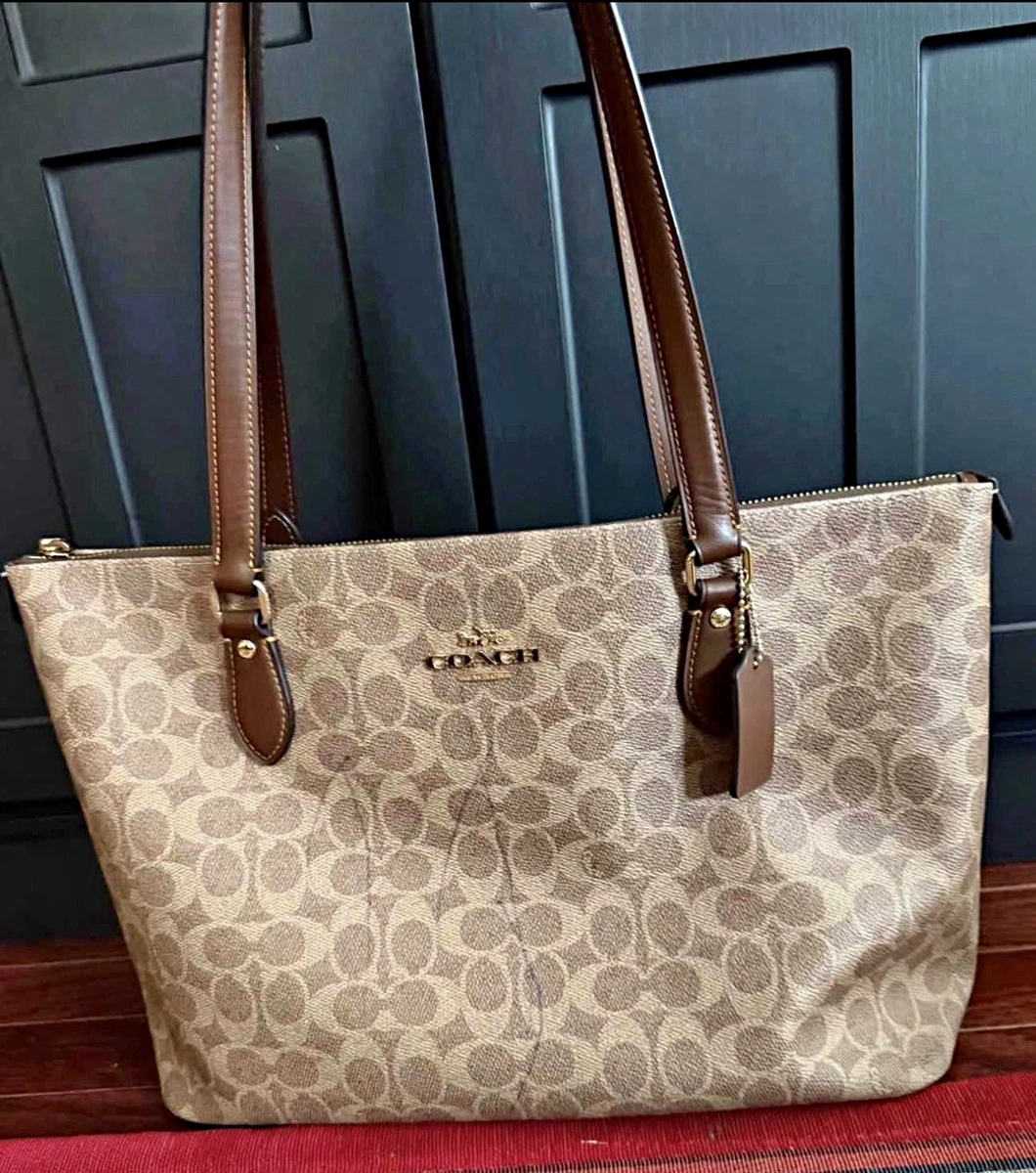 美品　COACH Signature Tote Bag ハンドバッグ　ブラウン Coach Tote Brown Bags & Handbags for Women for sale - eBay