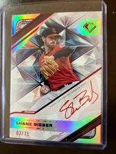 2025 Topps Diamond Icons Shane Bieber White PolychromatINk Red Auto /15