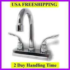 4" Faucet Bathroom Bar Utility Sink Plastic Chromed, 2 ADA Push Handles [PRO-...
