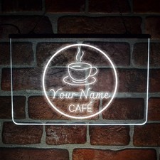 Custom Coffee Shop Neon LED Light Up Sign | Hanging Window Display For Open Café