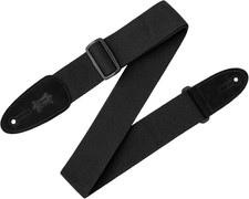 Leathers MC8-BLK 2" Cotton Guitar Strap with Suede Ends and Tri-Glide Adjustment