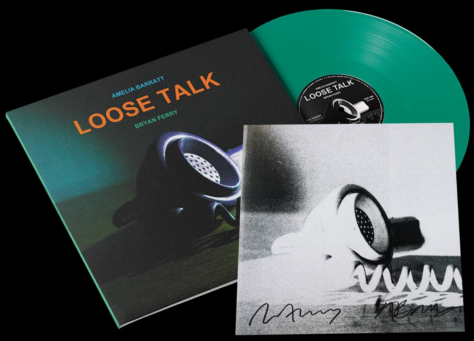 BRYAN FERRY & AMELIA BARRATT LP Loose Talk GREEN VINYL + SIGNED PRINT 1 Only