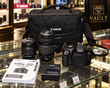Canon EOS Rebel T6 Digital SLR Black w/ 18-55mm  75-300mm Lens  Bag,