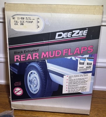 Vintage DeeZee Black Extruded Rear Mud Flaps NEW Full-Size Pickup Van 11-950