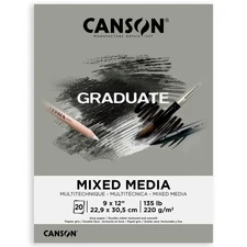 Canson Graduate Toned Mixed Media Pad Grey 9"x12"-20 sheets - 5A002ZTZ-1H1BX