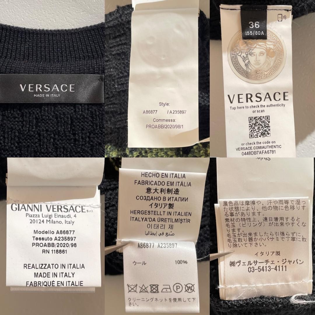 USED [EXCELLENT CONDITION/SIZE 36] VERSACE LONG KNIT DRESS IN ROSE PATTERN GOO thumbnail 9