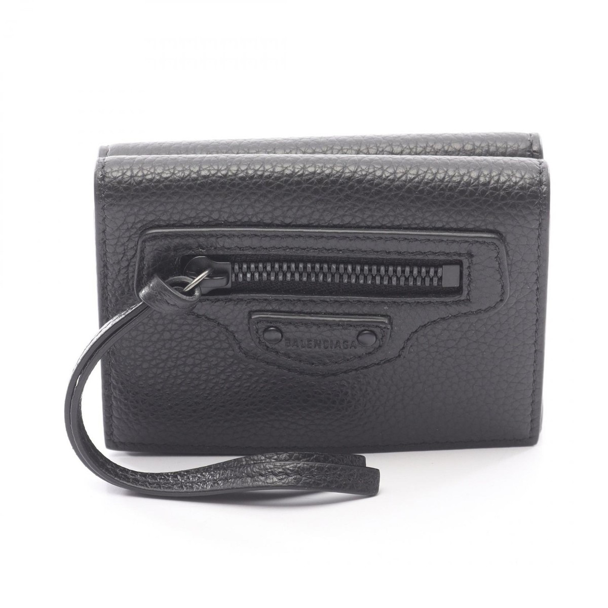 BALENCIAGA Classic mini wallet 64010715Y071000 leather Black NEW