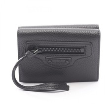 BALENCIAGA Classic mini wallet 64010715Y071000 leather Black NEW Women