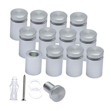 Pack of Aluminum Standoff Screws, Wall Sign 5/8" x 3/4" 12 Satin Chrome