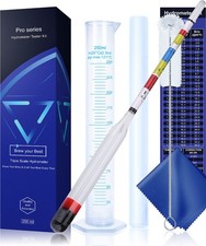 Hydrometer Test Kit, Triple Scale Alcohol Tester Hydrometer for Wine, Beer, Komb