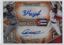 2024 Bowman Chrome Orange Refractor /25 Ariel Castro Brandon Mayea Auto 0n64