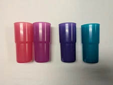4 Pc Tupperware Tumbler Cups Tabletop 18 oz J Aqua Raspberry Purple Pink