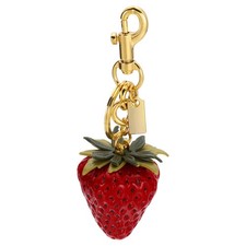 Large Strawberry Bag Charm with Keyring Lobster Clasp for Purse Handbag, Red