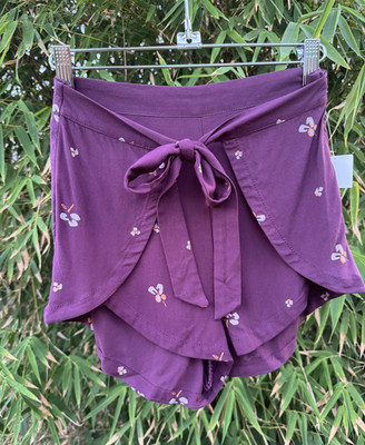 Urban Outfitters Micro Mini Wrap Shorts Dainty Beach Summer Vacation Retro New