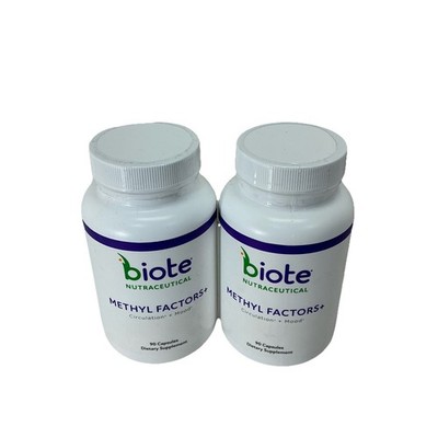 2x Biote Methyl Factors+ Circulation Mood Support B Vitamin 90 Ct Exp 05/2027