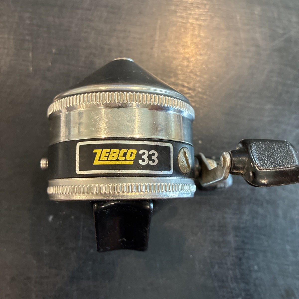 Zebco Spinner Model 33 Fishing Reel Vintage with One Rivet Foot
