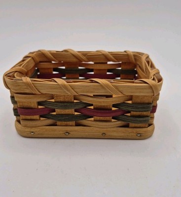 Handmade Signed Business Card Or Small Trinket Basket Hand Woven Sturdy