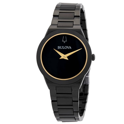 Bulova Millennia Quartz Black Dial Ladies Watch 98L314
