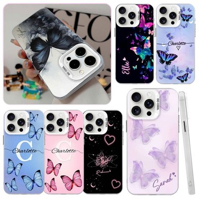 Butterfly Personalised Case For iPhone 17e 16 15 Plus 14 13 Laser Flexible Cover