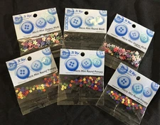 DRESS IT UP Micro Mini Craft / Scrapbooking Button Assortment ~ 6 Sealed Packs