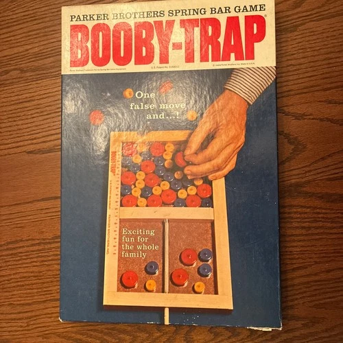 Vintage Booby-Trap Board Game 1965 Parker Brothers Complete Spring Bar