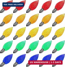 Meconard C7 Led Replacement Christmas Light Bulbs, C7 Shatterproof Led Bulbs for