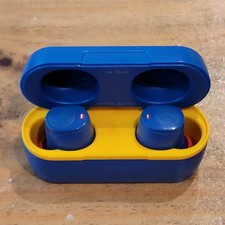 Skullcandy Jib True Wireless Earbuds Blue Yellow Bluetooth In-Ear S2JTW Case