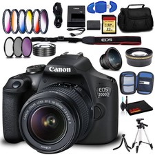 Canon EOS 2000D DSLR with EF-S 18-55mm f/3.5-5.6 IS II Lens Intl Model with
