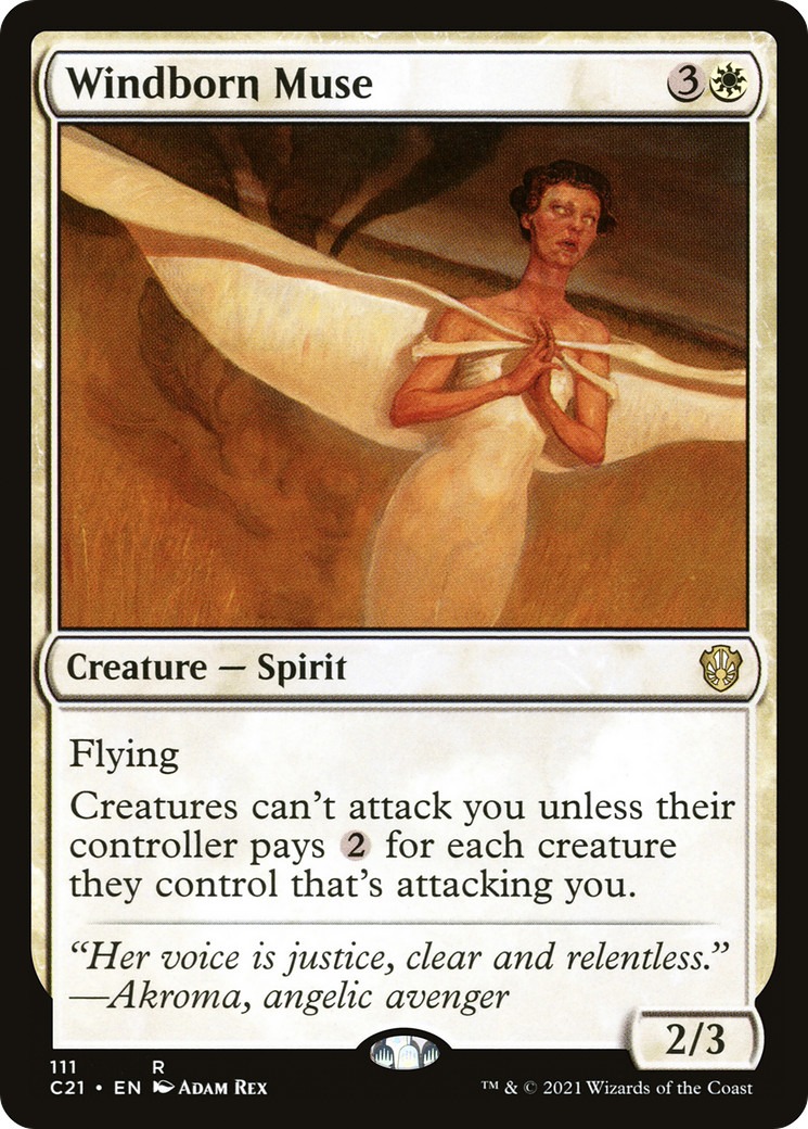 Windborn Muse #111 (MP) Commander 2021 C21 Magic MTG