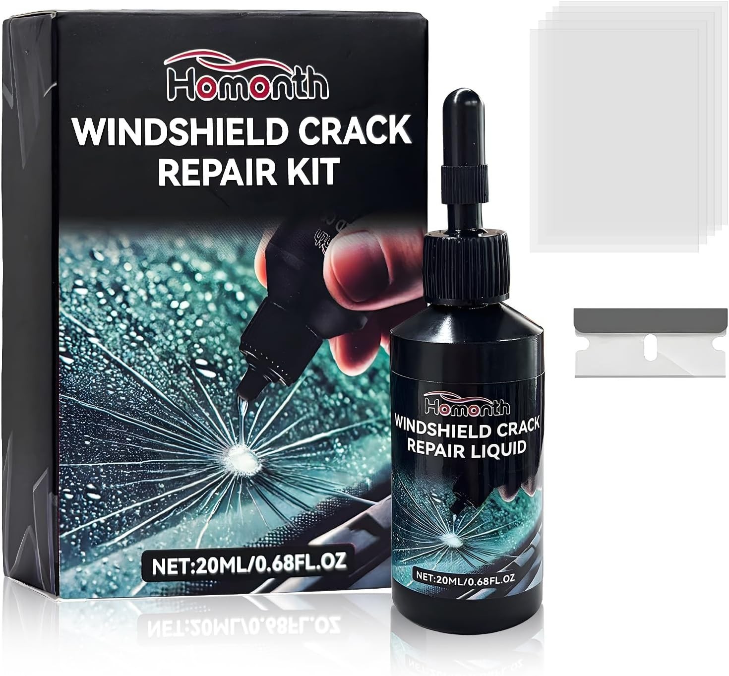 Windshield Crack Repair Kit, Quick Car Window Cracks Gone Glass Sc Color: 1pcs