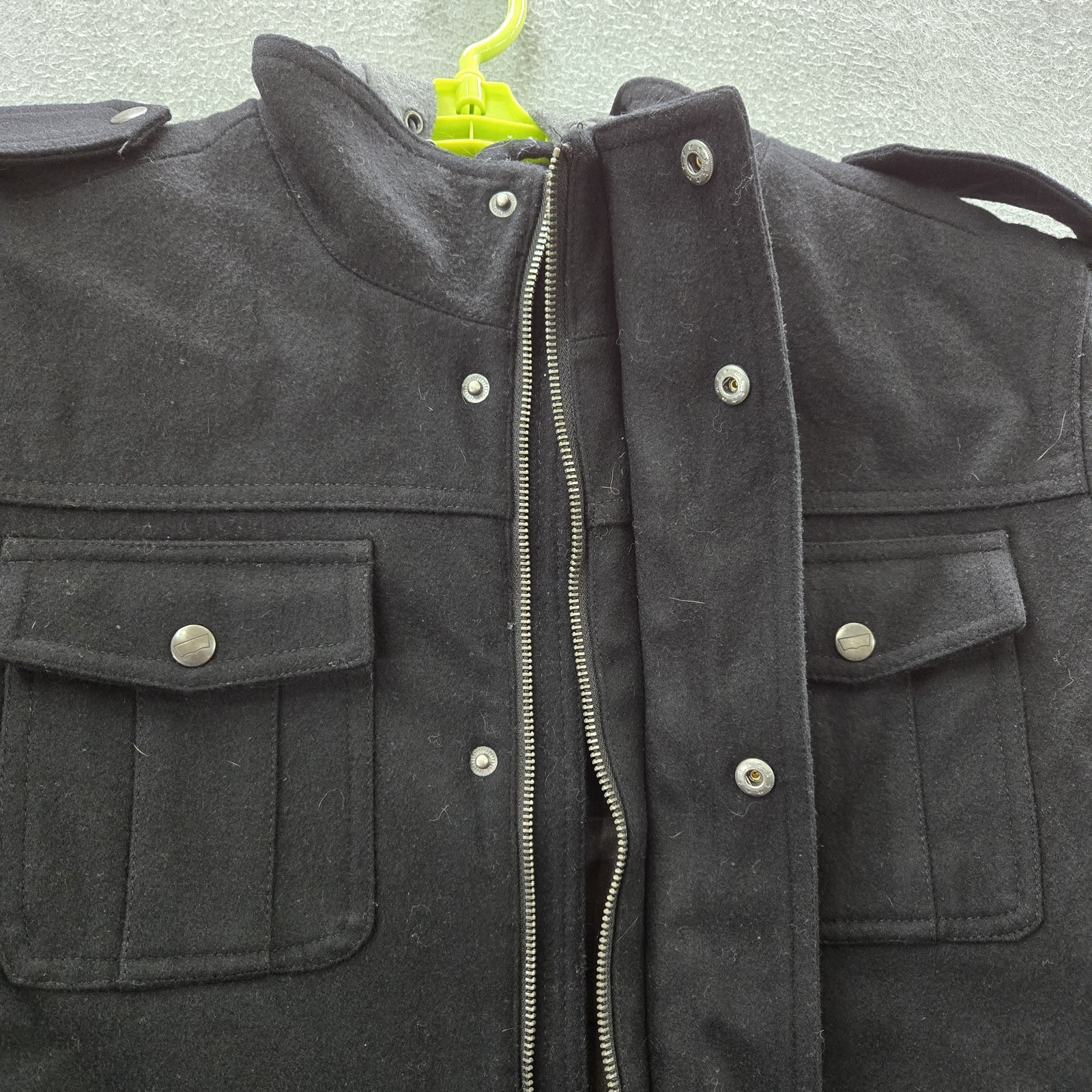 Levi's Men Jacket L Black Polyester Wool Fleece U… - image 8