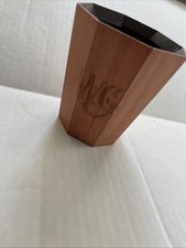 Wooden Cup Mug Real Wood WG Engraved On Side  Bottom Hand Carved
