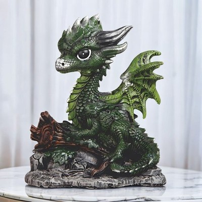 4.25''H Dragon Sitting on Trunk Figurine Ornament Home Decor Unique Gift