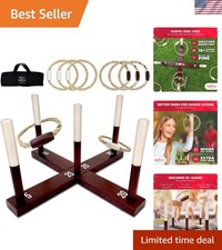 Games - Rustic Ring Toss Game All Weather - Easy Setup  Extra Games Included...