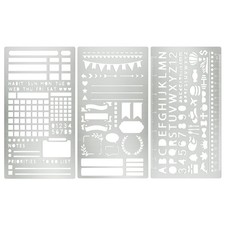 3PCS Metal Stencils, Journal Planner Stencils for Wood Burning Crafts Reusabl...