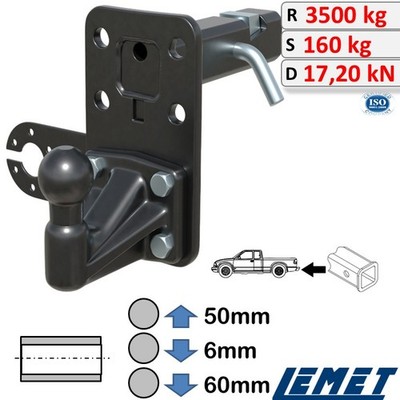 Anhängerkupplung Einschub 2-Zoll US-Adapter Spannkeil für Chevrolet Impala X 14-