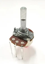 PC34, Philmore 10K Ohm Audio Taper Potentiometer ~ 24mm Body with 1/4" D Shaft