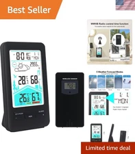Wireless Weather Station with Atomic Clock, Indoor Outdoor Thermometer Hygrom...