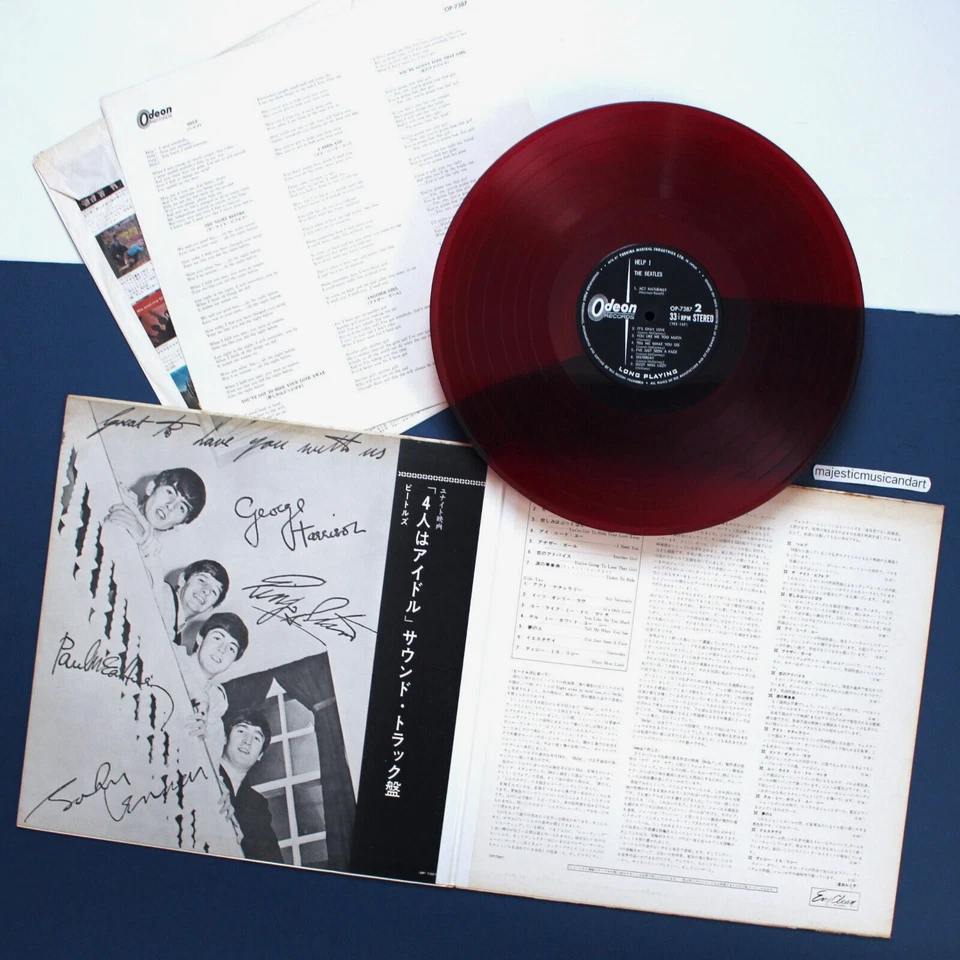 ORIGINAL 1965 RED VINYL THE BEATLES HELP LP GATEFOLD EMI ODEON JOHN LENNON - Image 3 of 4